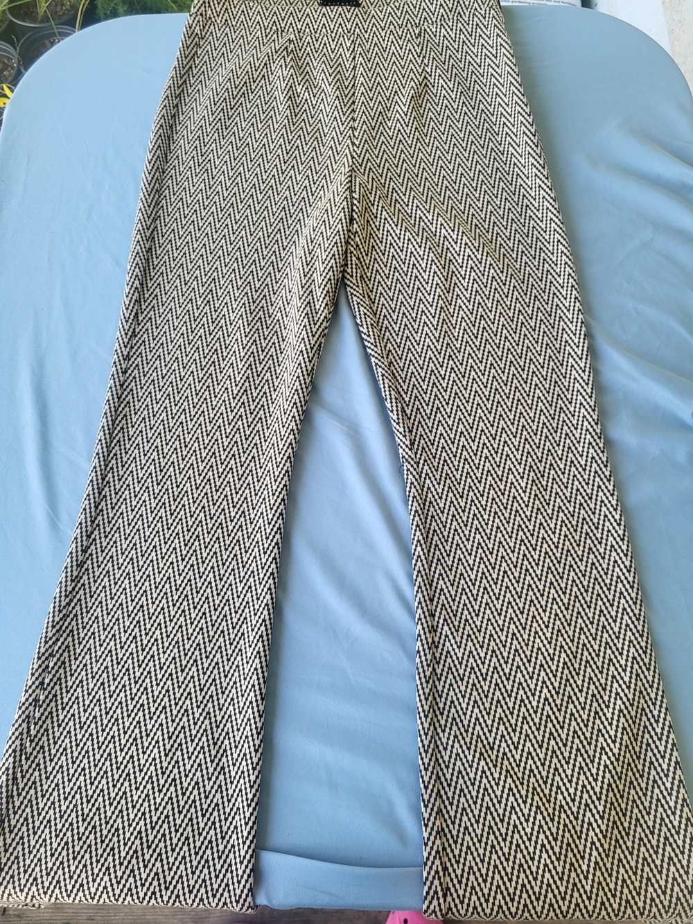 Sanctuary Chevron-Pattern Bootcut Pants - Black & Cream